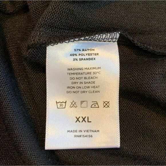 Mod Ref Women’s Contemporary V-Neck Puff Short Sleeve Black Blouse Size XXL - Picture 6 of 7